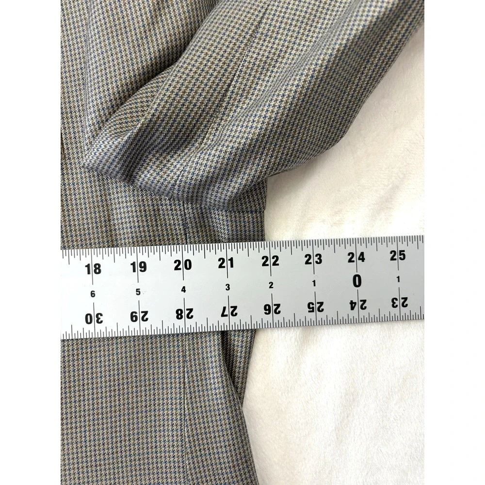 mens gray micro houndstooth Haspel silk wool blazer jacket sport suit coat 40 S‎